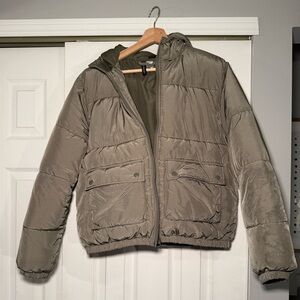 H&M Divided Khaki Puffer Coat